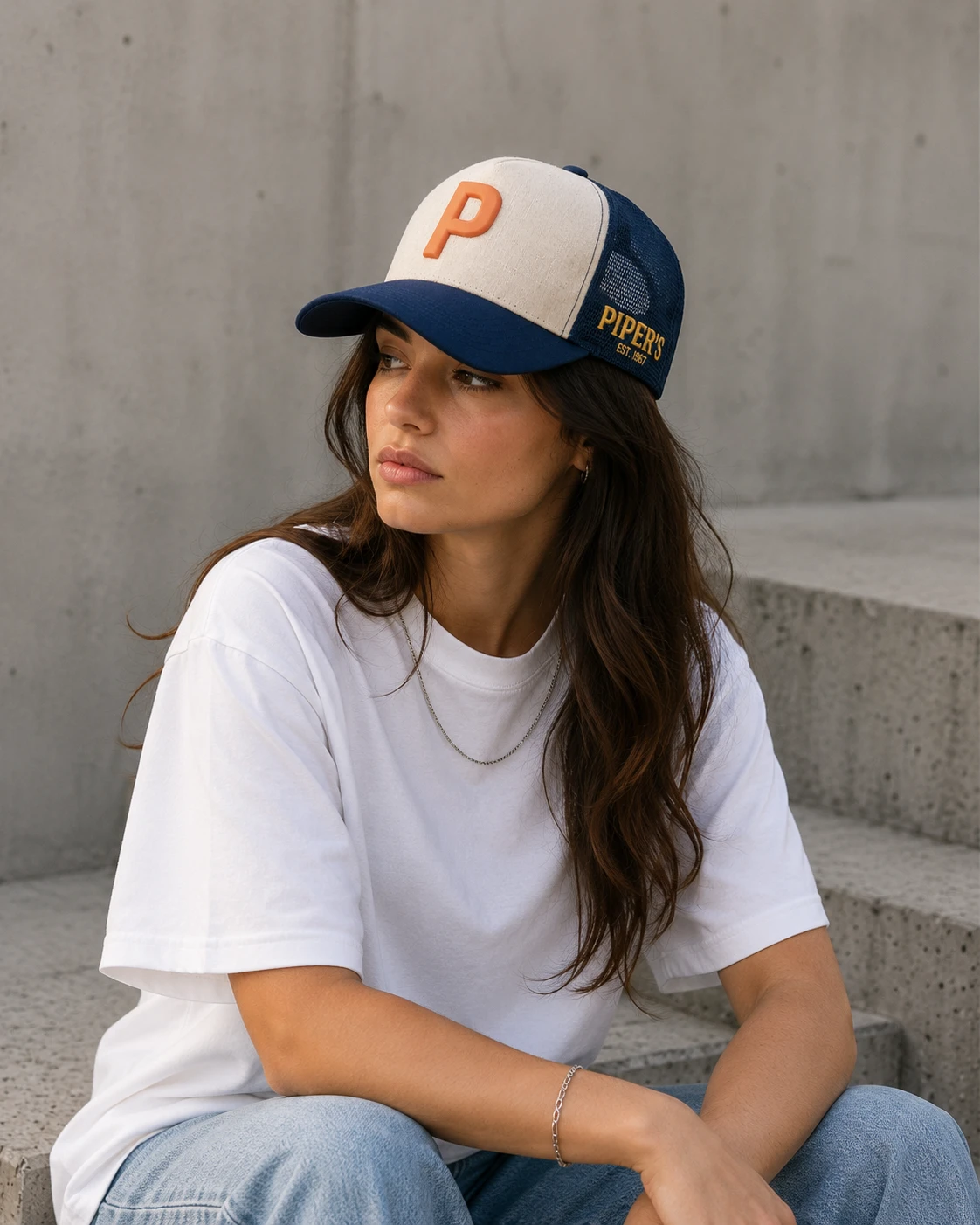 cap blue model